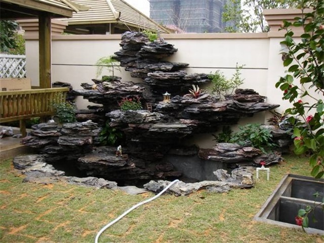 灌云庭院鱼池过滤池改造