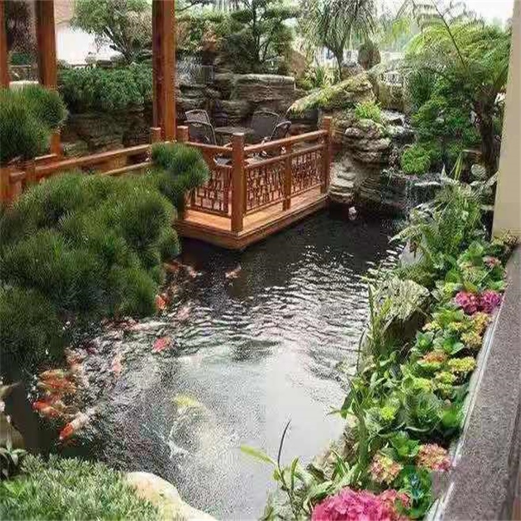 灌云别墅庭院景观设计鱼池